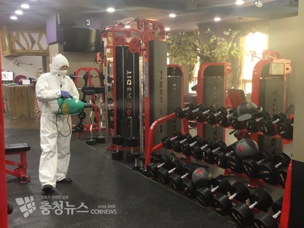 타이거짐 전지점 방역실시 / 충청뉴스 최형순 기자