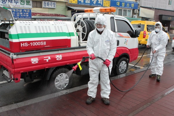 인동 담소화장실 살수차 방역