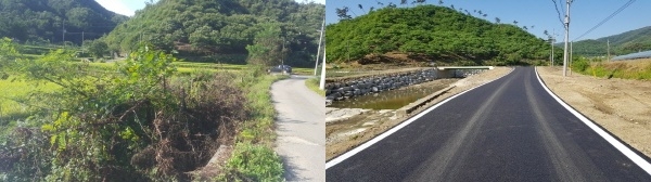 소하천 정비 전 , 후 모습