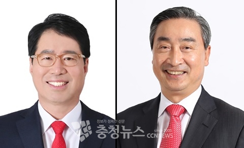 (왼쪽부터) 양홍규, 전옥현 미래통합당 대전 서구을 경선 후보
