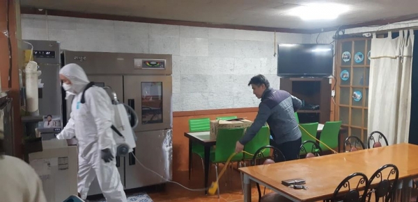 천안시 자원봉사단체 방역 봉사활동