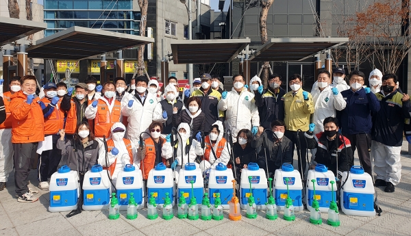 대산읍 코로나19 방역 모습