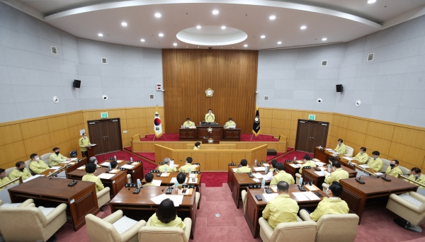 대전 서구의회 임시회 본회의장 모습.