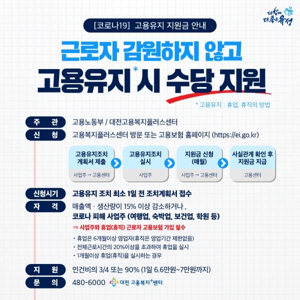 고용유지지원금 안내문