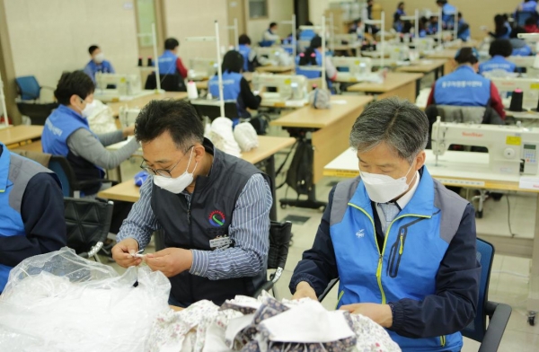 대전도시철도공사 노사합동 면 마스크 제작 봉사