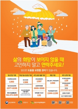 자살고위험시기 집중관리- 도움기관정보 안내문