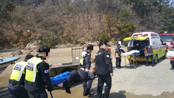 홍원파출소 응급환자(경운기 깔림) 구조 사진