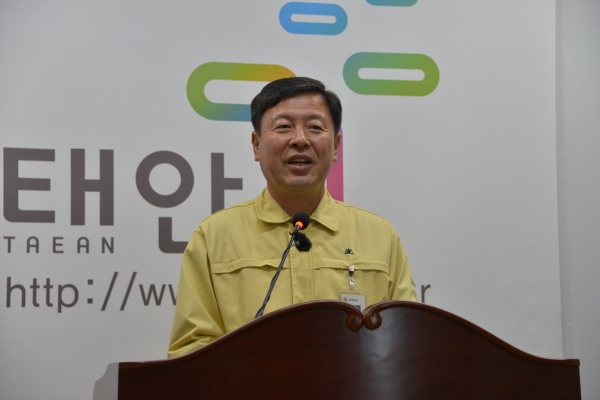 브리핑하는 장경희 복지증진과장 / 충청뉴스 최형순 기자