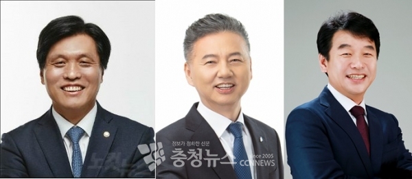 (왼쪽부터) 더불어민주당 조승래(유성갑), 홍성국(세종갑), 문진석(충남 천안갑) 당선인
