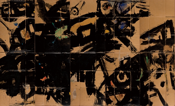 황석봉 서예가(군마 254x415cm 골판지에 먹 1991作).