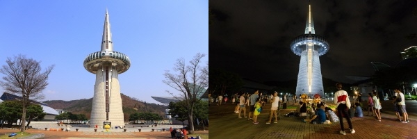 한빛탑 주, 야간 모습