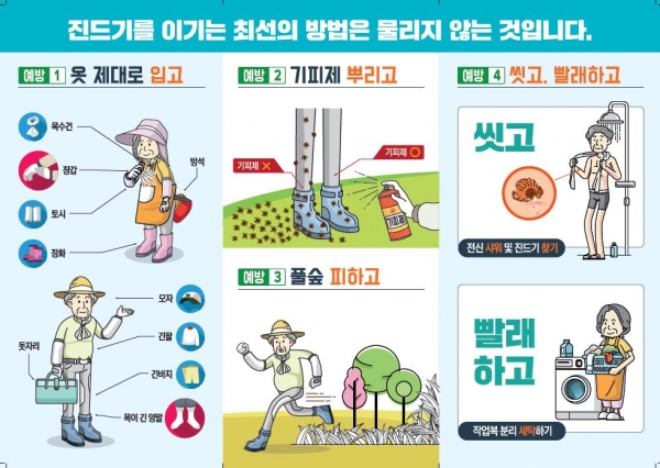 야외활동 시 진드기 물림 주의 예방포스터