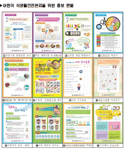 어린이 식생활안전관리를 위한 홍보 판넬