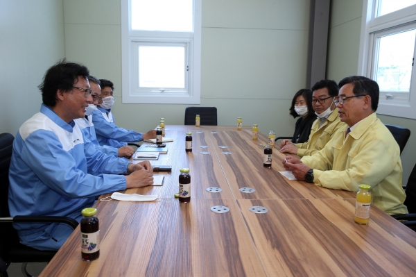 노박래 서천군수 서천 장항국가생태산업단지에 둥지를 튼 기업 방문, 애로사항 청취