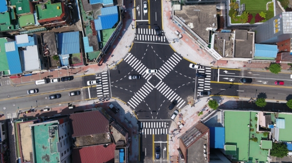 중동교차로 대각선 횡단보고 사진