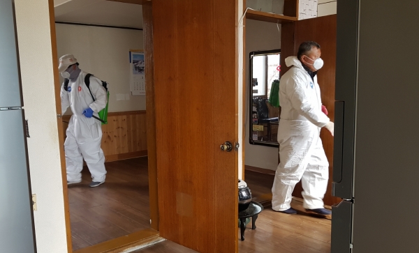 경로당 방역소독 모습