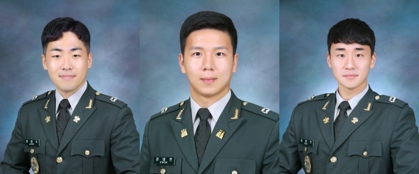 왼쪽부터) 장범석 소위, 권태연 소위, 김형진 소위