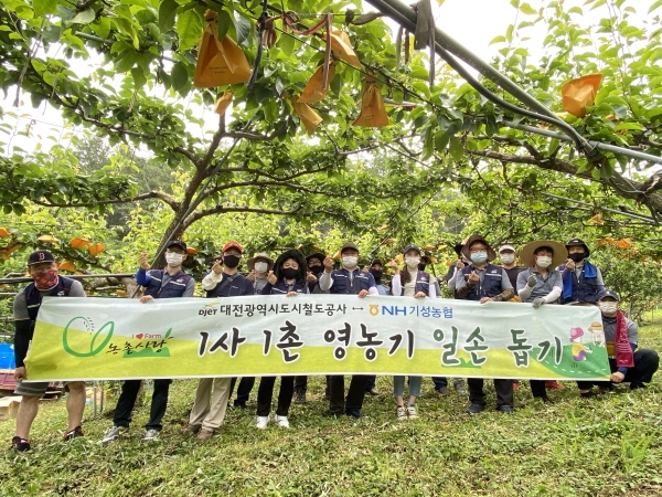 17일, 대전도시철도공사 직원들이 서구 산직동 농가에서 농촌 일손 돕기 활동을 펼쳤다
