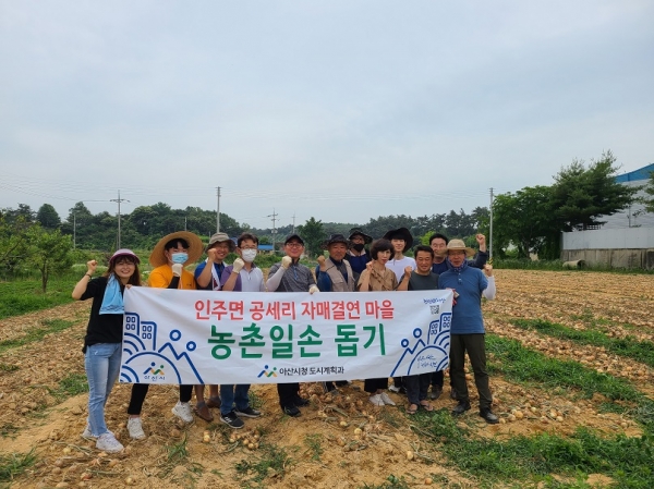 도시계획과 직원들 양파수확 봉사활동 실시