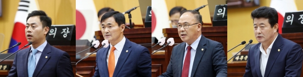 (왼쪽부터) 최기정, 안원기, 조동식, 장갑순 서산시의원