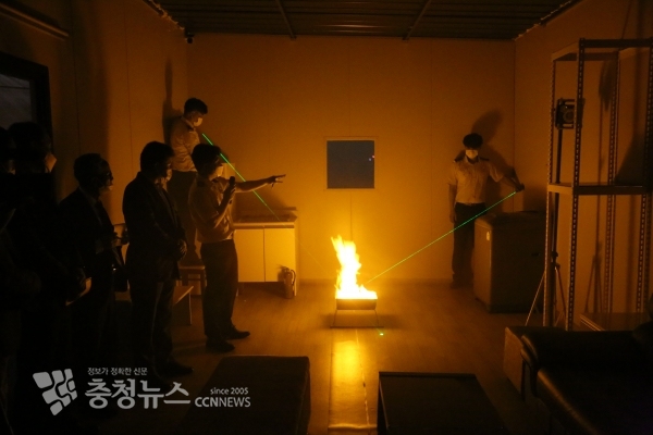 그림자를 이용해 발화지점을 찾아내는 실험