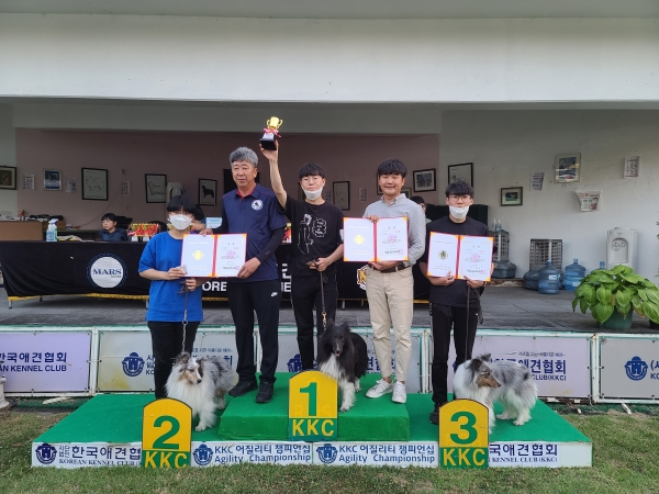 지난달 20일 서울 육영재단 어린이회관 서편운동장에서 2020 KKC 어질리티 챔피언십 (Agility Championship) 대회가 개최 수상 모습