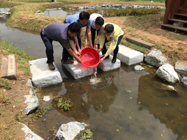 정미면 사관리 70-1번지 위치한 사락골 소규모 자연정화 생태습지