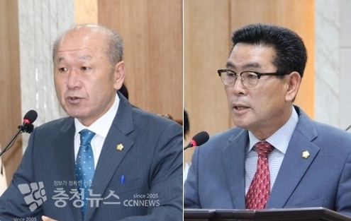 왼쪽부터 윤용관 신임 의장, 장재석 신임 부의장