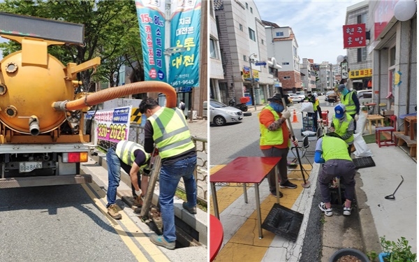 여름 폭우대비 ‘도로 배수시설물 정비’ 모습