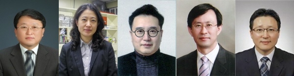 (왼쪽부터) 김영호, 박정숙, 유재형, 이달원, 이수열 교수