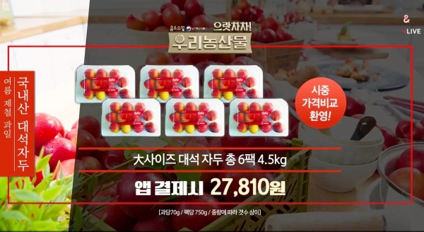 TV홈쇼핑 ‘으랏차차 우리농산물’ 특집방송 화면