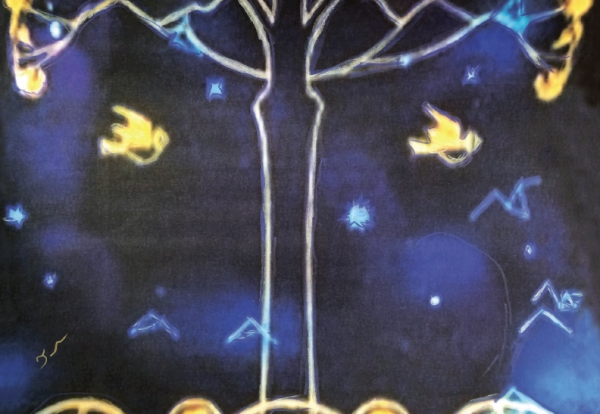 Kim, Hong-Ju has painted the art by herself for the poem, 'Sky warehouse'.