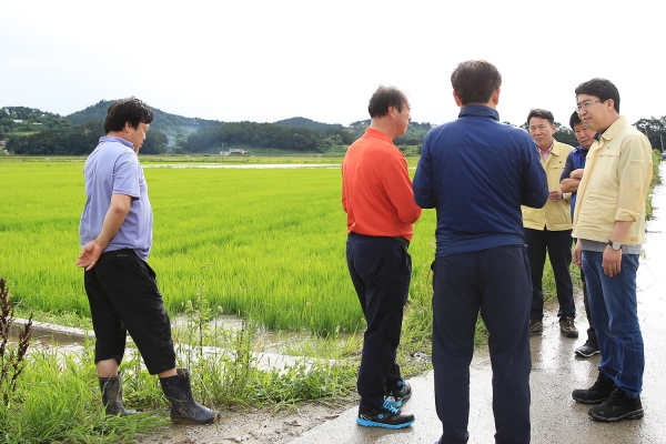 맹정호 서산시장, 집중호우 피해현장 즉시 점검 (지곡면- 중왕리)