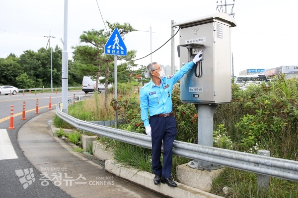 교통신호기 작동 장면