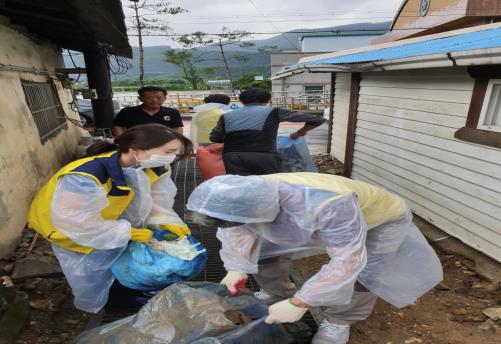 수해피해 복구 모습