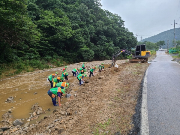청양자율방재단  예산군 집중호우 피해지역 지원