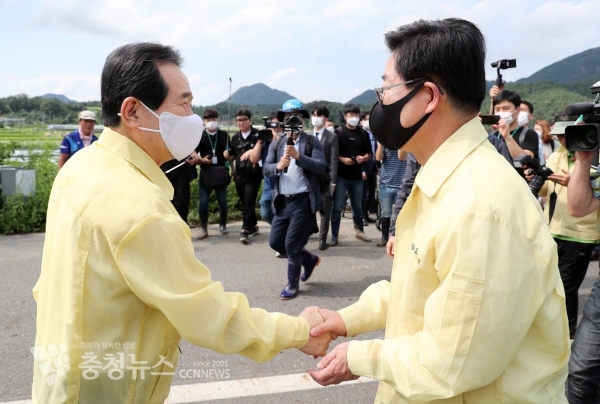 정세균 총리와 양승조 지사