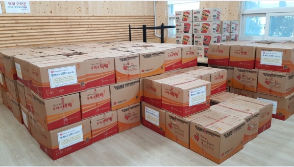 대전 서구 정림동, 수해 가구에 생필품 꾸러미 전달