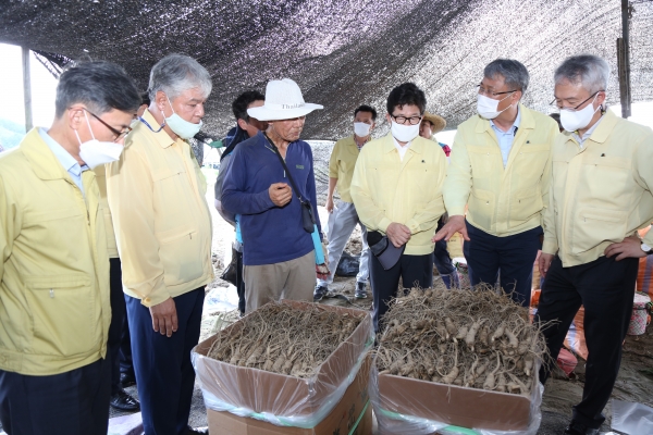 문정우 금산군수, 조명래 환경부 장관에 인삼밭 피해 농가 특수성 호소