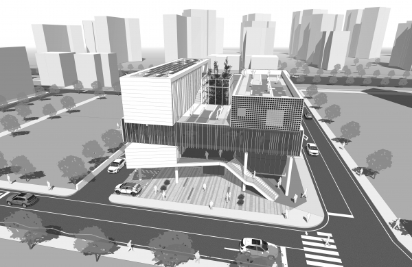 도안동 행정복지센터 설계공모 당선작 조감도