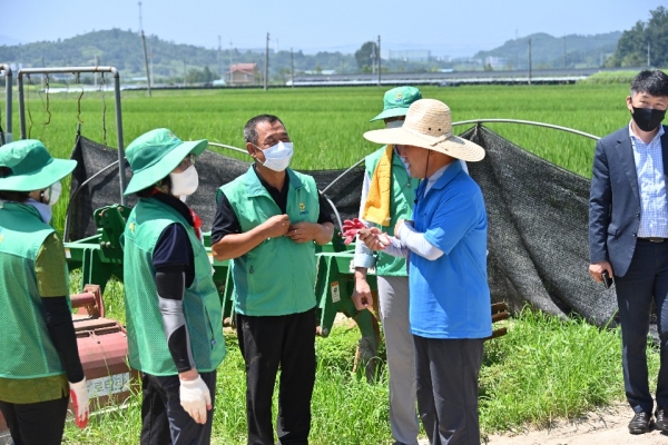 부여군 금산지역 수해피해 복구현장 지원 장면