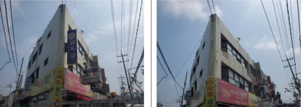 정비된 노후간판 전, 후 모습