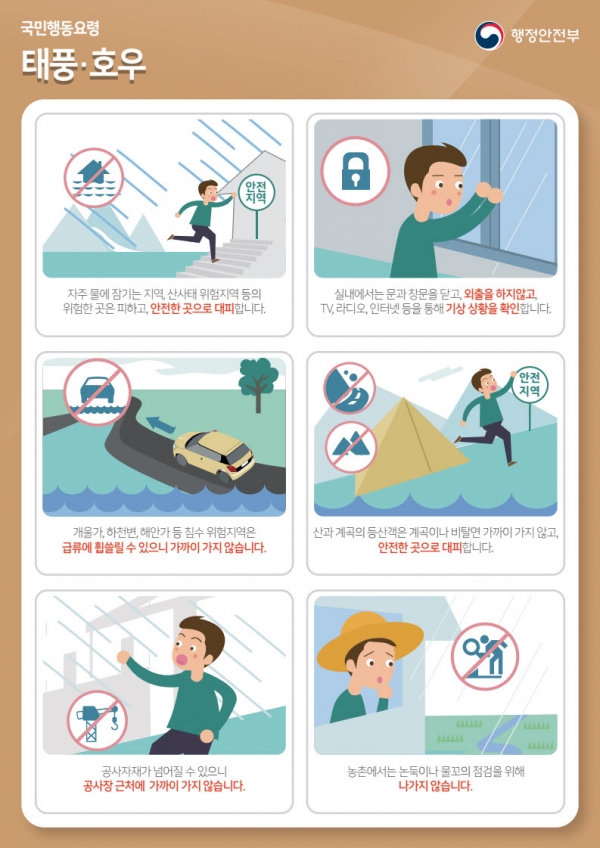 제8호 태풍 ‘바비’ 대비 시민행동요령 준수 당부