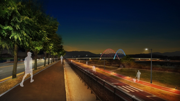 대전 갑천변에 추진되는 물빛길 조성사업 완공시 예상되는 모습.