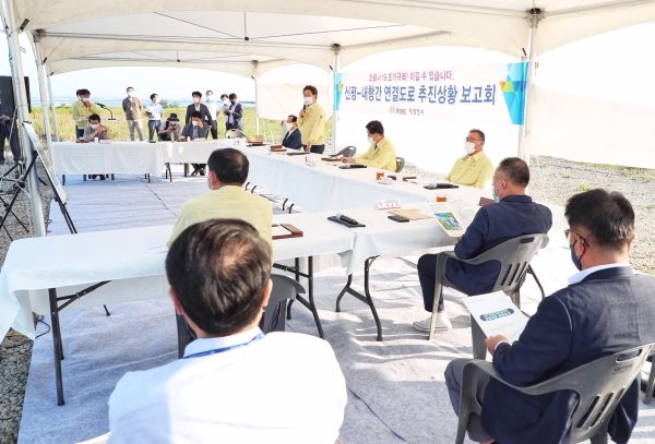 김홍장 당진시장 서부두 매립지 현장방문 모습