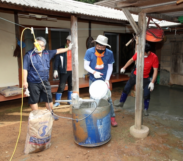 한마음봉사단&원북면남성의용소방대 봉사 모습