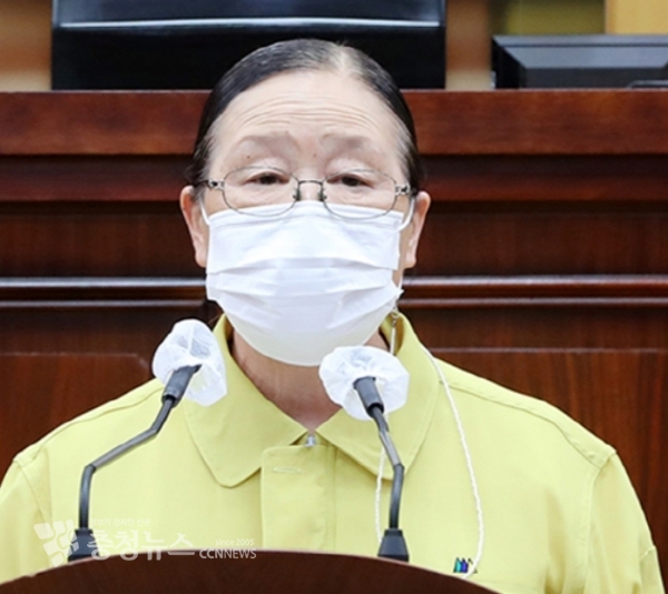 5분 발언하는 유부곤 서산시의회 의원