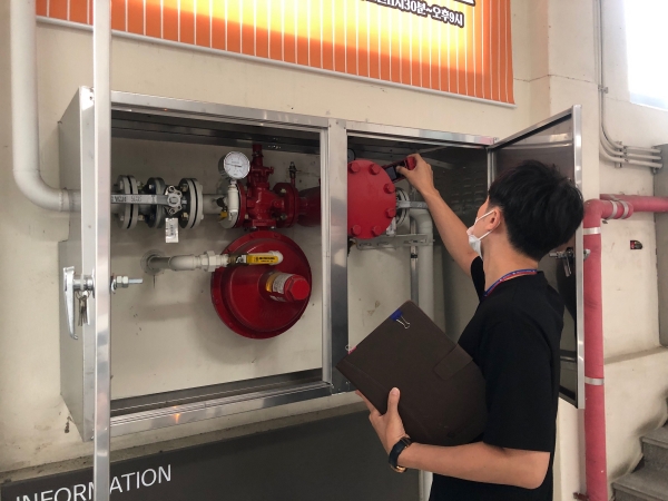 중앙메가프라자 도시가스 점검 모습