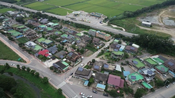 의당면 청룡1리 에너지자립마을 전경