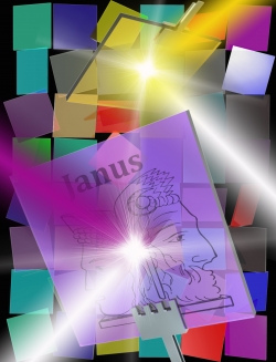 양면 반전 이미징 반사형 광학야누스 기판 모식도.